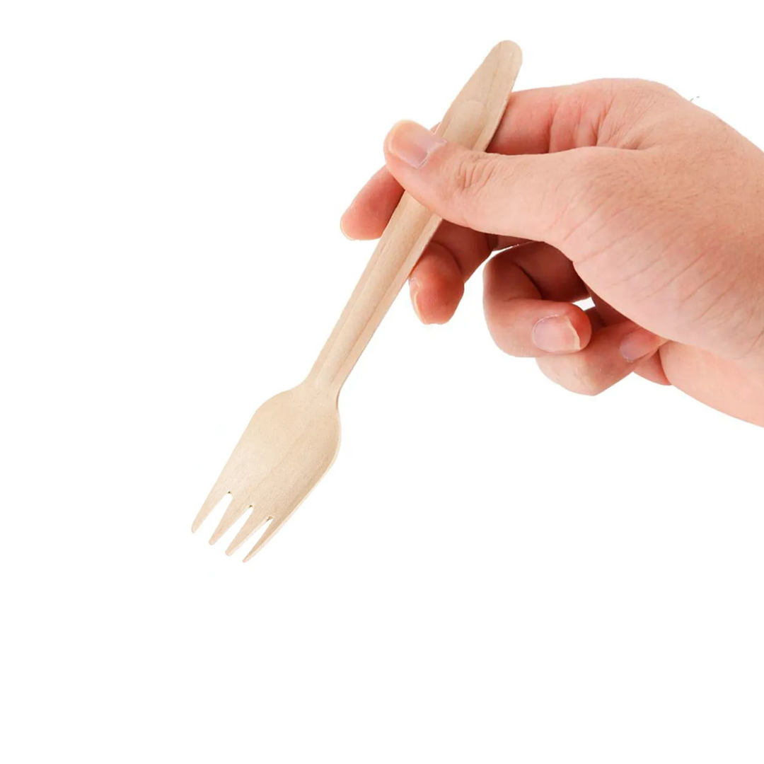 Tenedor De Madera Ecológico Pack 100 Unidades