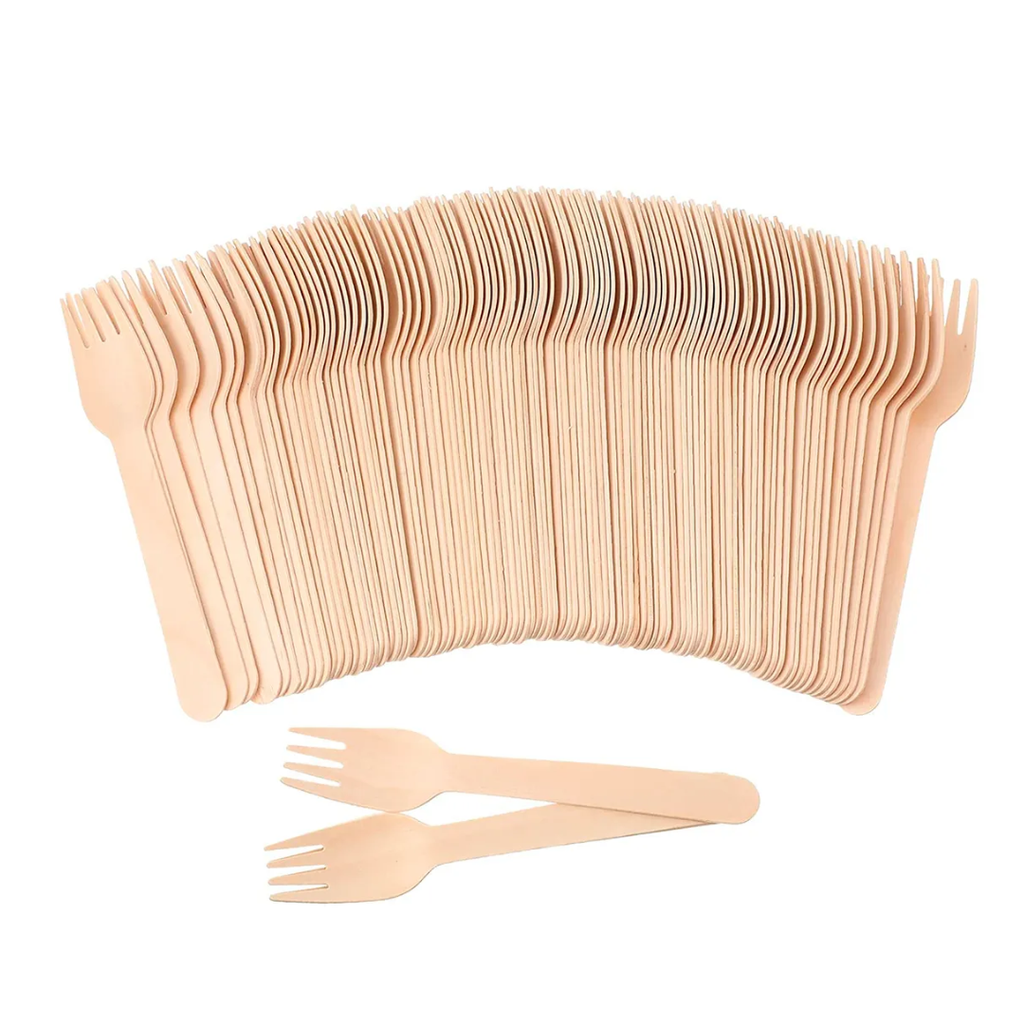 Tenedor De Madera Ecológico Pack 100 Unidades