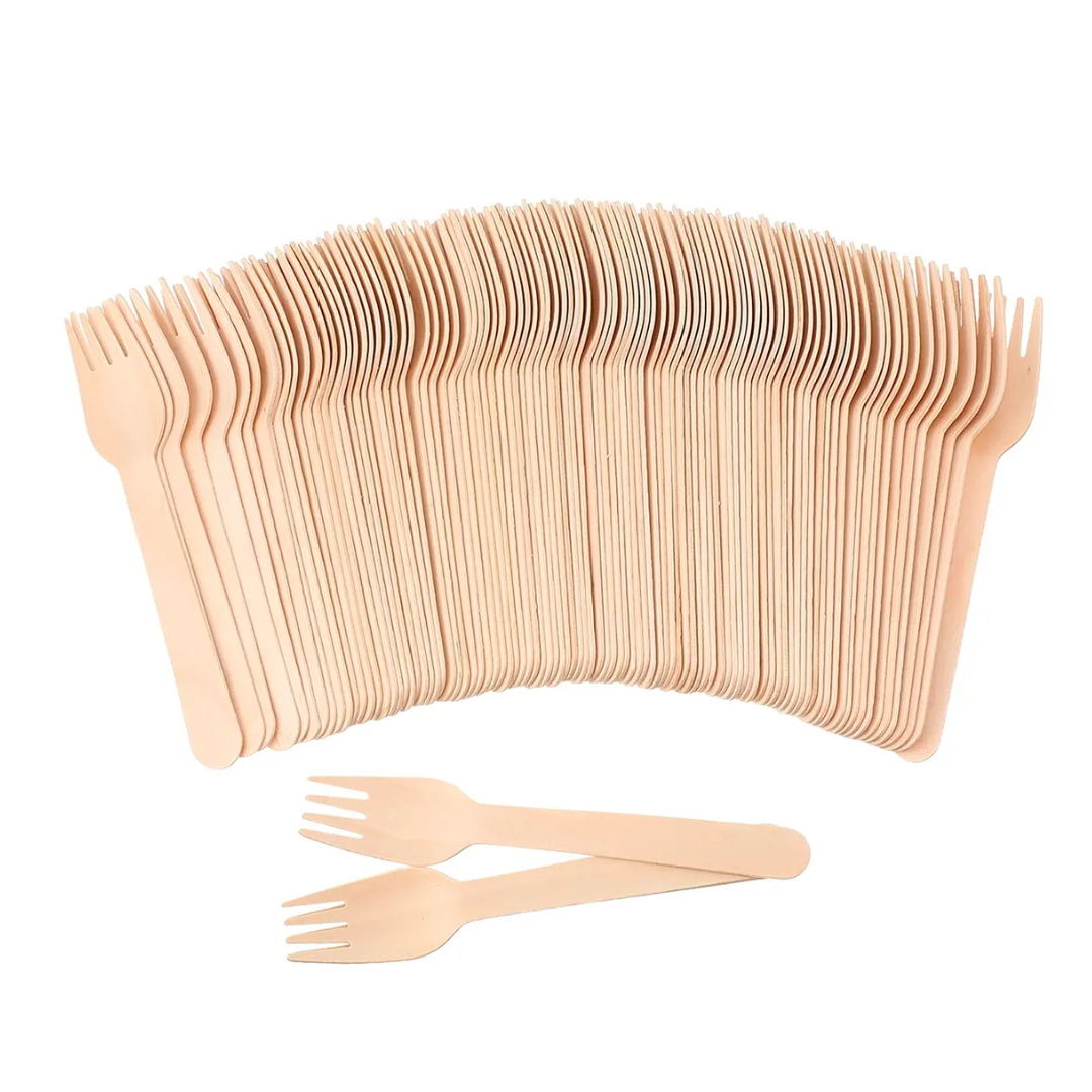 Tenedor De Madera Ecológico Pack 100 Unidades