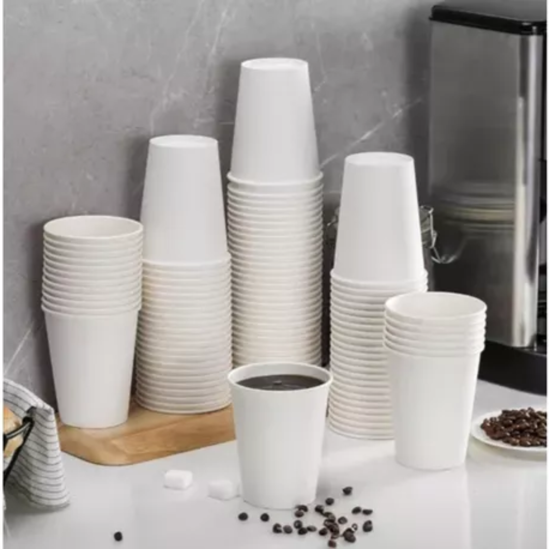 Vaso polipapel kraft blanco  8 onzas pack 50 unidades
