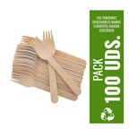 Tenedor De Madera Ecológico Pack 100 Unidades