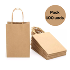 Bolsas De Papel Kraft 14x20x8cm 100 Unidades