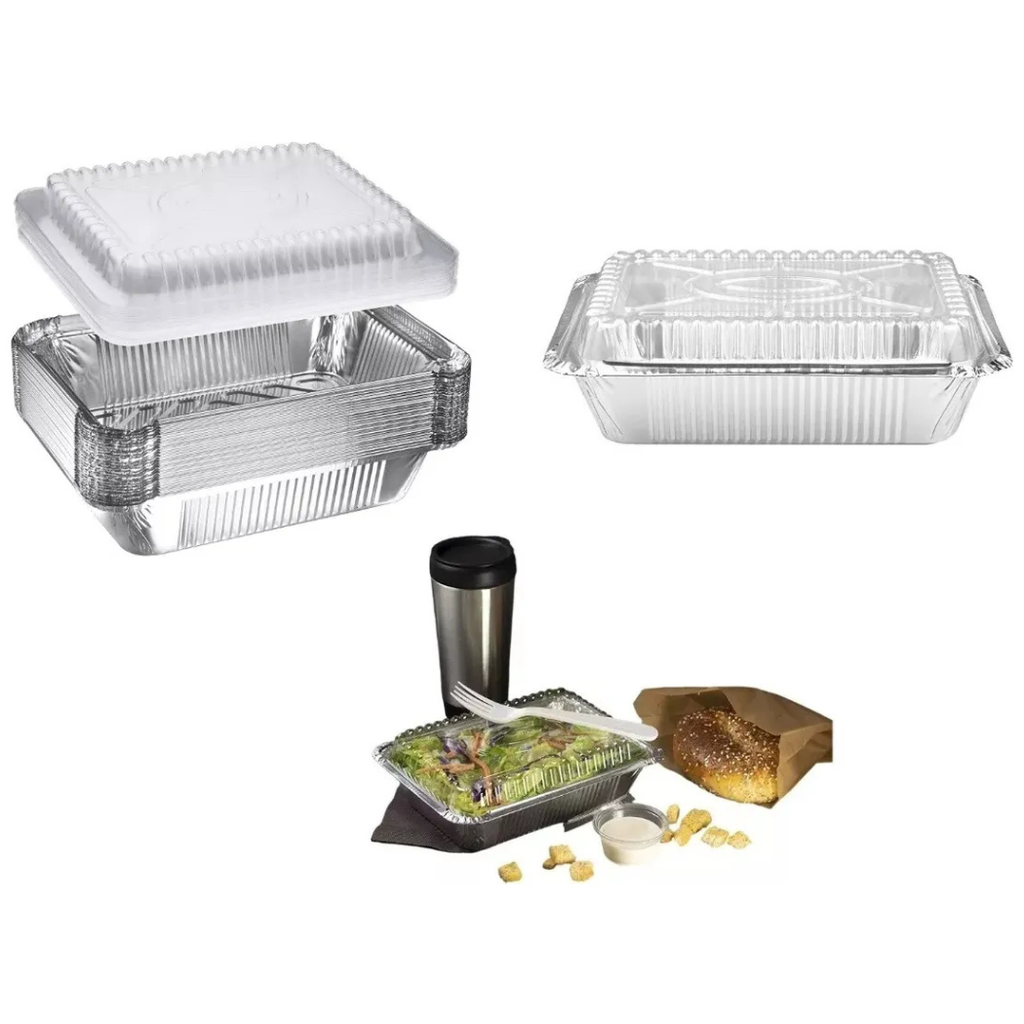 Bandeja De Aluminio C-18 con Tapa Transparente Pack 50 und