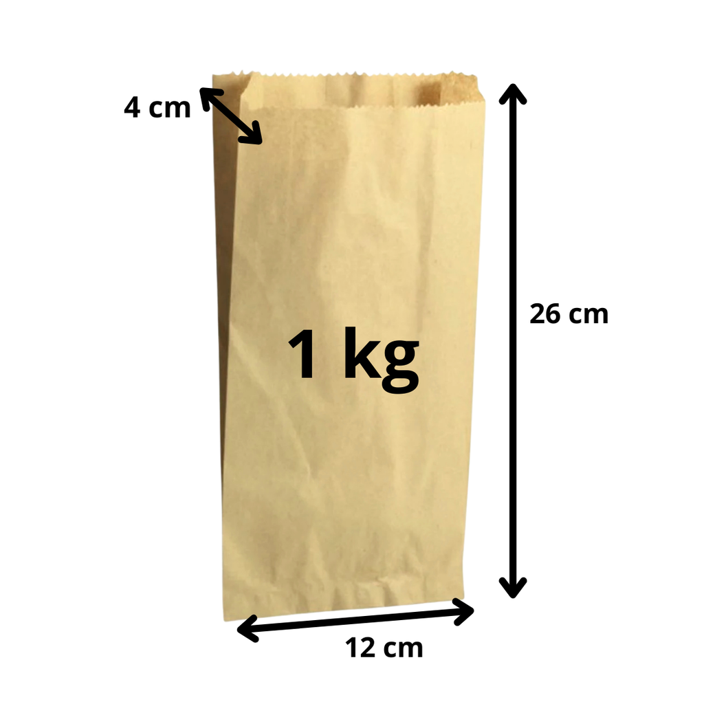 Bolsa Saco De Papel Kraft  1kg Pack 100 Unidades