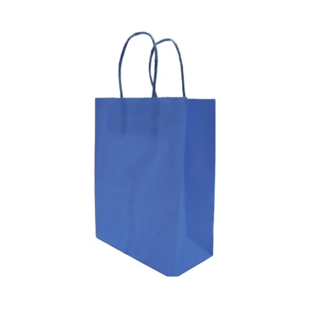 Bolsas de Papel Kraft con Manilla 21x16x8 azul pack