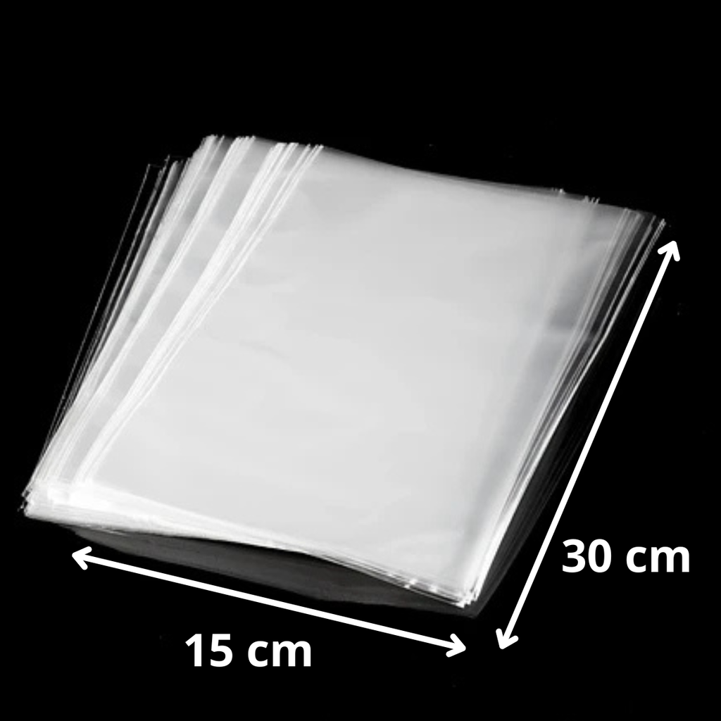 Bolsa de Polipropileno Celofán Transparente 15x30 cm Pack 100 Und
