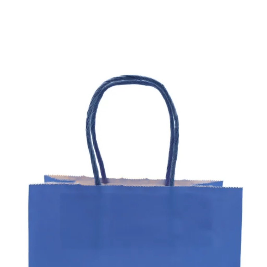 Bolsas de Papel Kraft con Manilla 21x16x8 azul pack