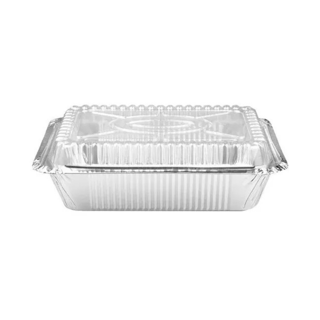 Bandeja Aluminio Envase C-20 Con Tapa Transparente Pack 50 Unds
