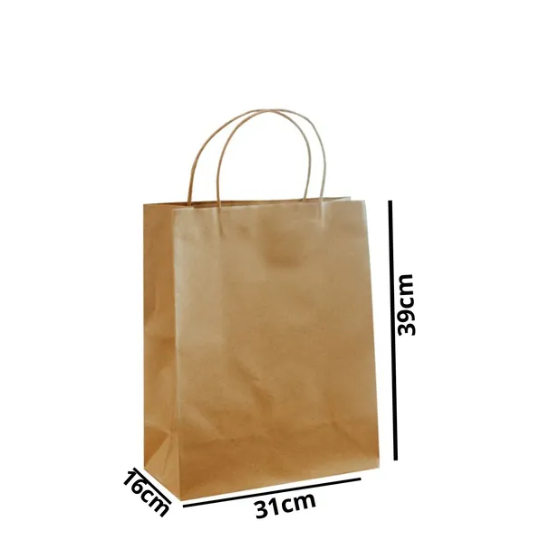 Bolsas de Papel Kraft con Manillas 31x16x39 cm