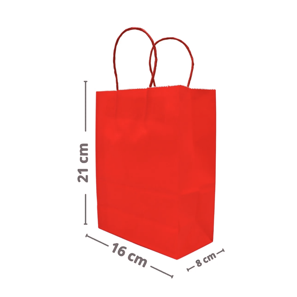 bolsas de papel kraft roja pack 12 unidades