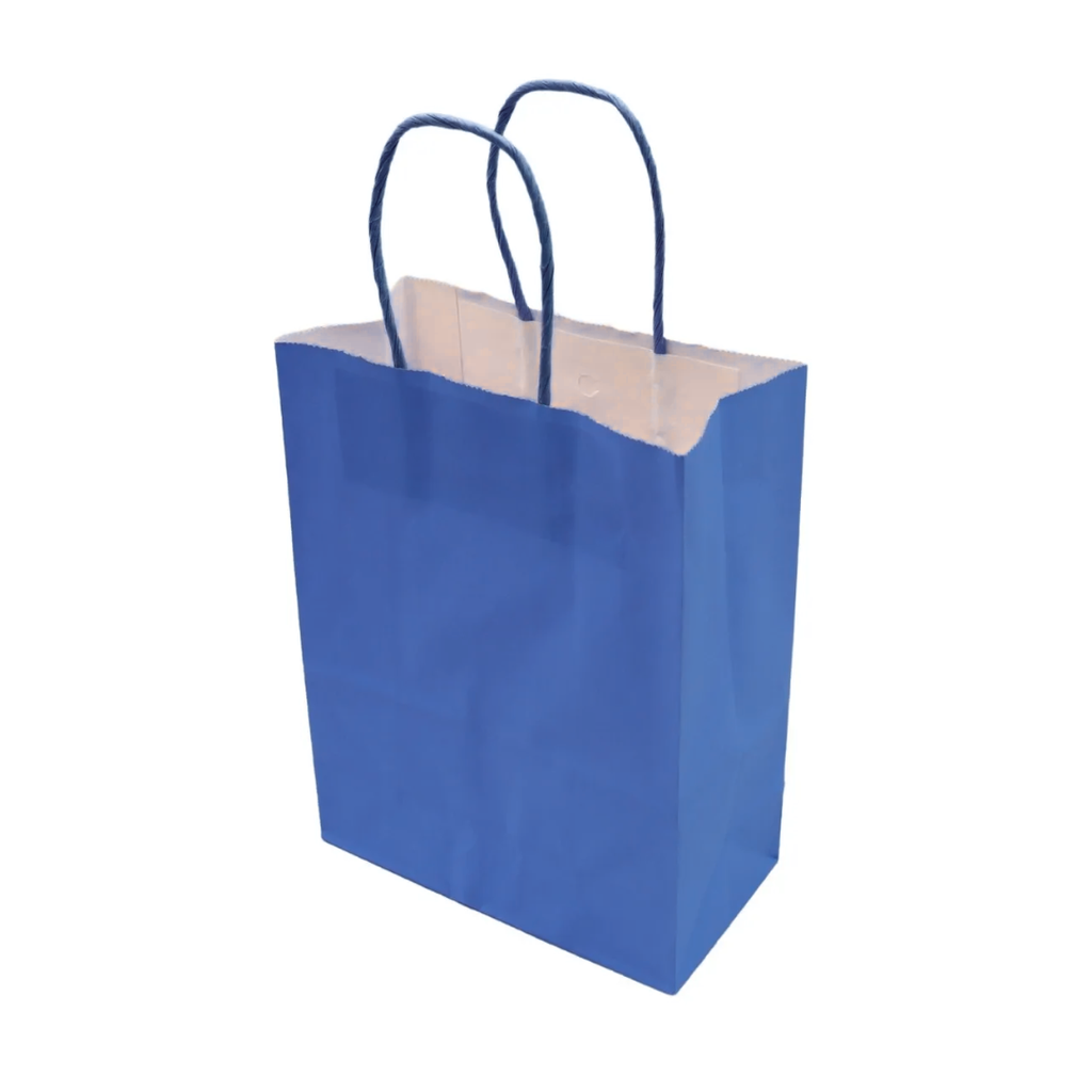 Bolsas de Papel Kraft con Manilla 21x16x8 azul pack