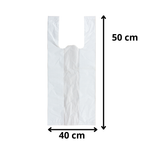 Bolsa Camiseta Plástica Pack 100und 40x50cm Blanca Multiusos