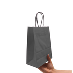 Bolsas de Papel Kraft 21x16x8 cm con Manilla pack 12 unidades