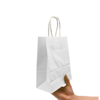 Pack 12 Bolsas de Papel Kraft con Manilla 21x16x8 cm