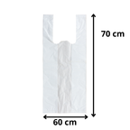 Bolsas Camiseta 60X70cm Blanca Pack 100 Unidades
