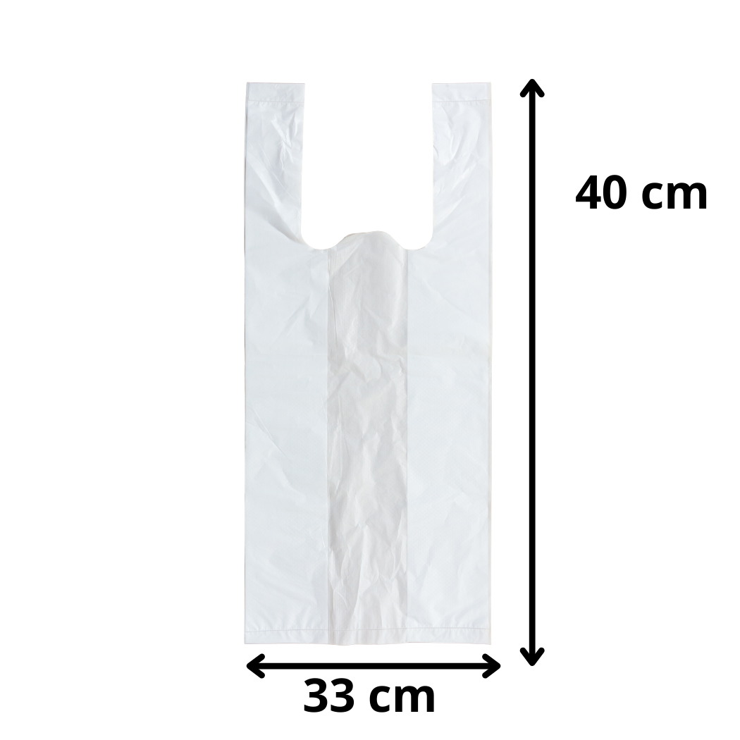 Bolsas Camiseta Plásticas Blancas 33x40cm Pack 100 und Multiusos