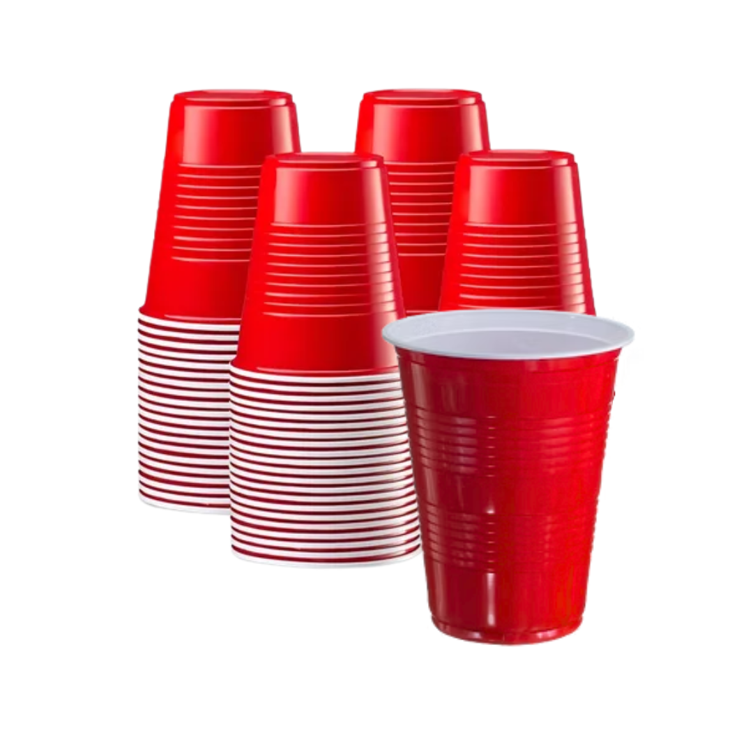 Vaso plástico rojo 16 onzas pack 25 unidades