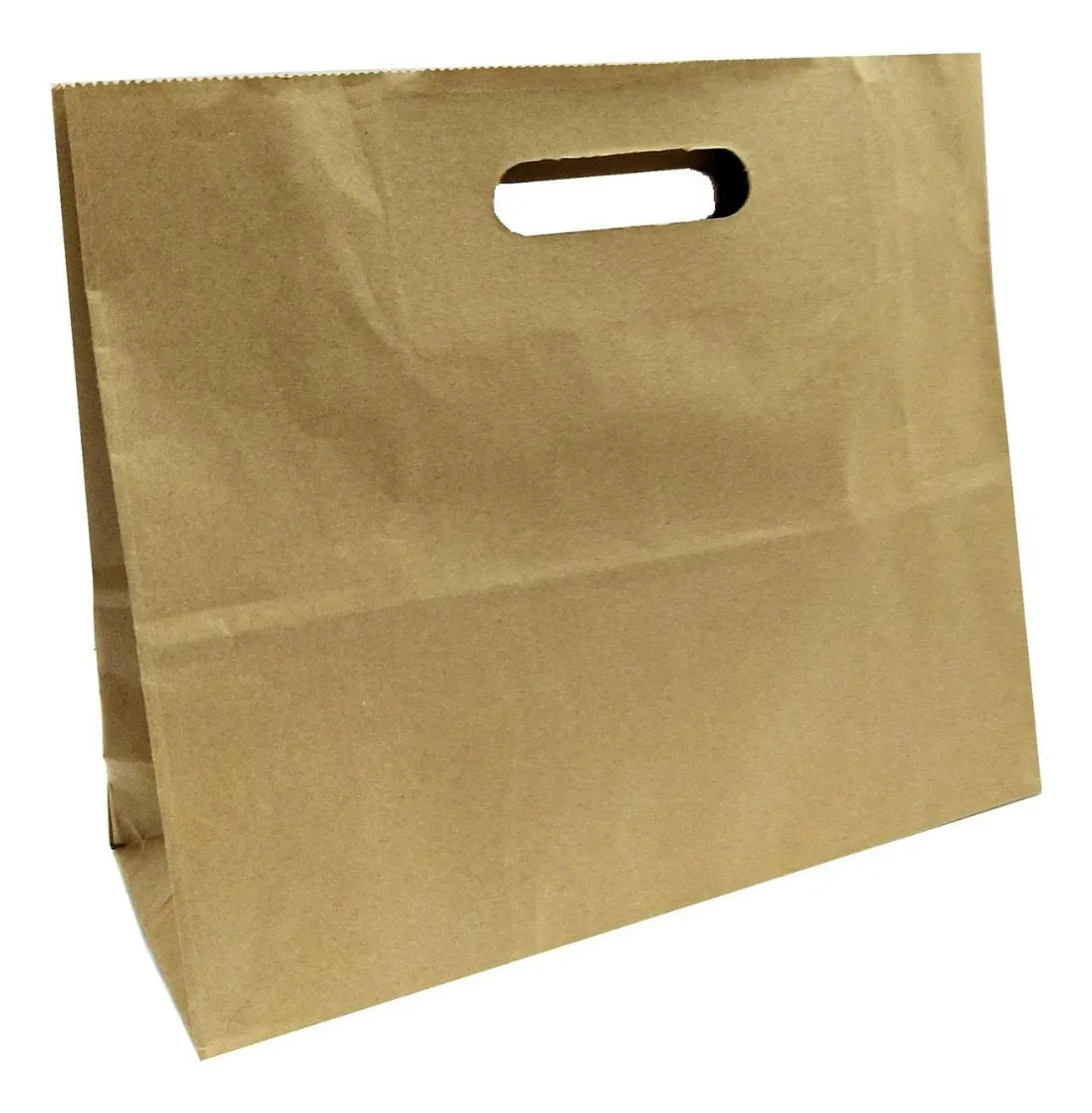 Bolsa Kraft Papel Troquelada 28x28x15 Cm Caja 300 Unidades