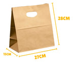 Bolsa Papel Kraft Troquelada 28x28x15 Cm pack 100 Unidades