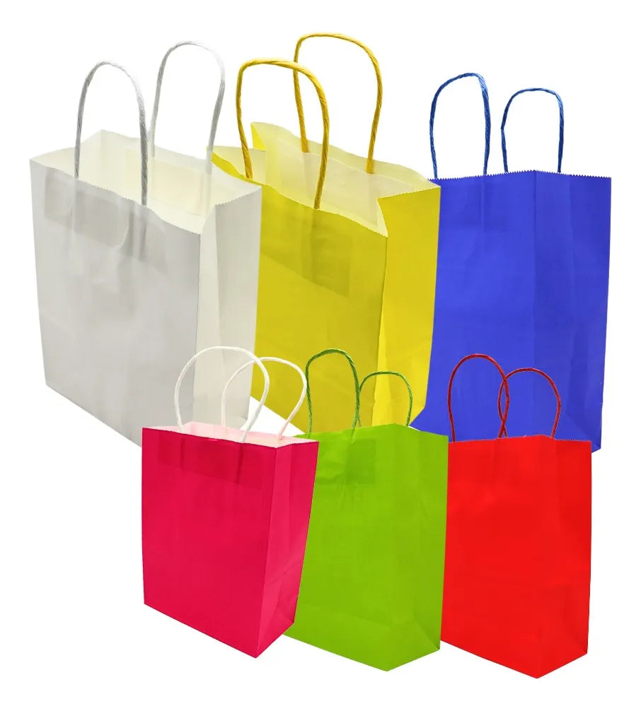 Bolsas Kraft Fiesta 6 Unidades 21x16x8cm