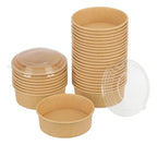 Bowl Kraft Con Tapa De 500-600cc Pack 50und Desechable