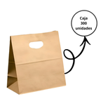 Bolsa Kraft Papel Troquelada 28x28x15 Cm Caja 300 Unidades